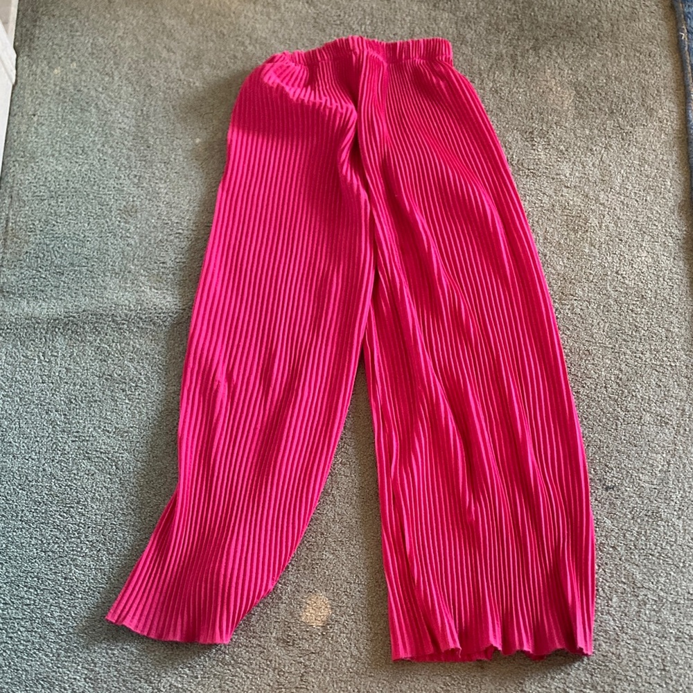 Vibrant Pink Pleated Pants